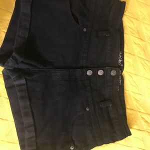 High waisted black jean shorts mossimo